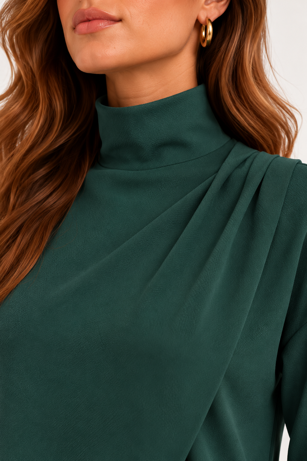 Green Aura Asymmetrical Draped Knit Tunic Sahoco