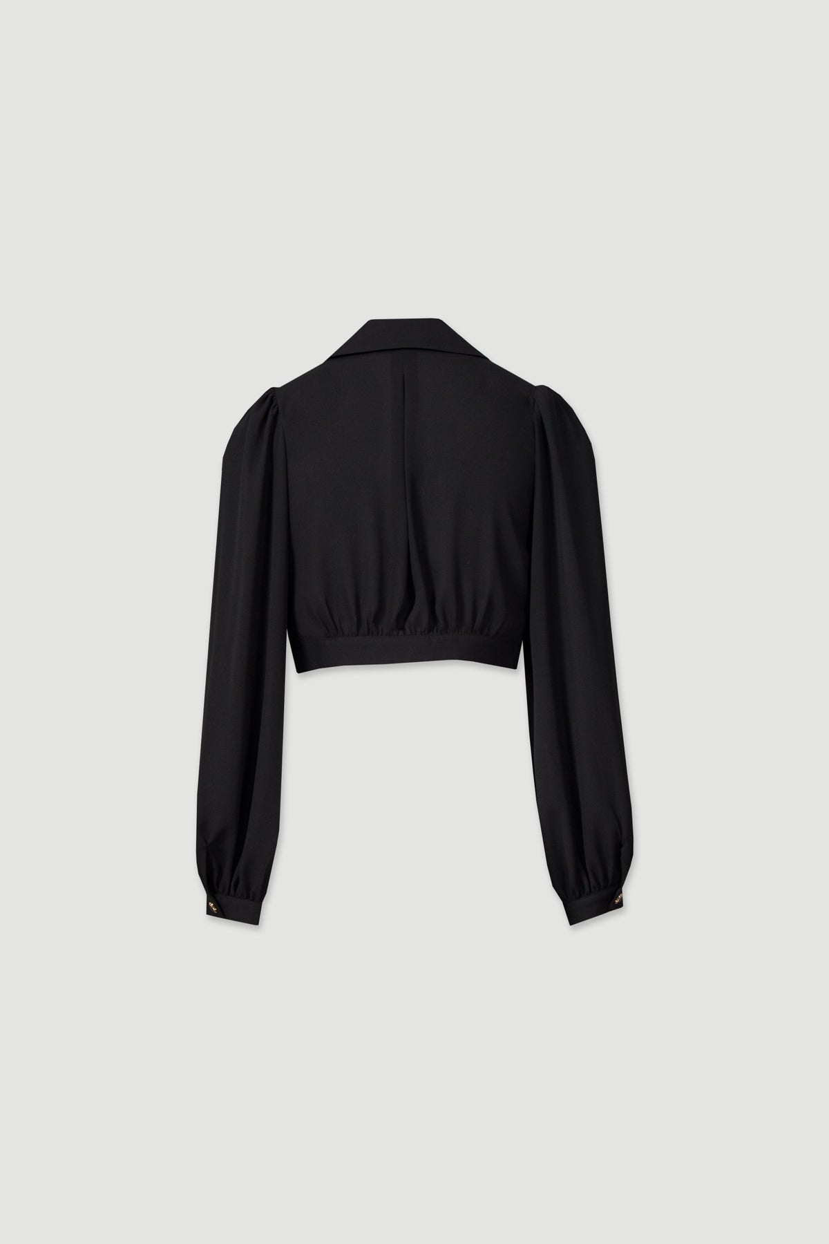 Blusa Curta Abotoada de Manga Comprida Ferrache