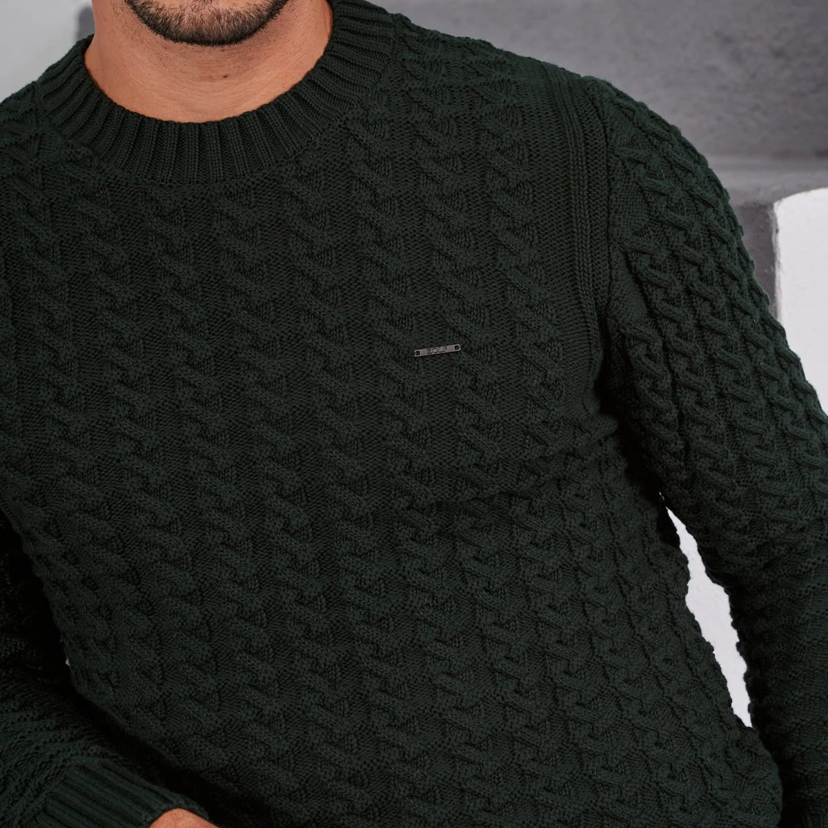 Fine-Knit Signature Detail Cotton Sweater Zolf