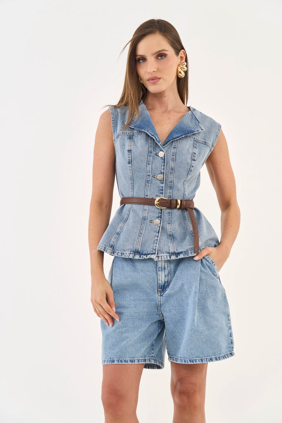 Colete Jeans Ajustado Colcci