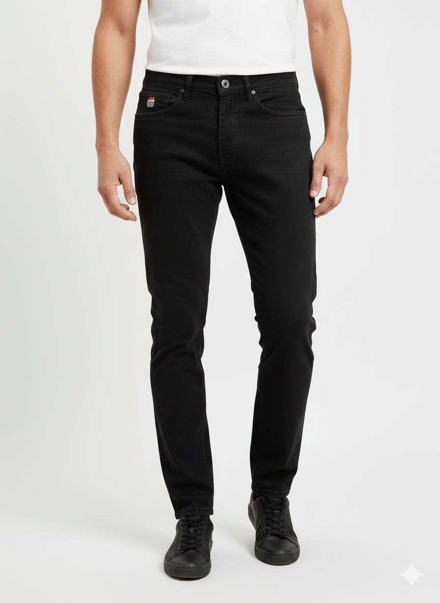 Calça de ganga preta de corte afunilado da US Polo Assn.
