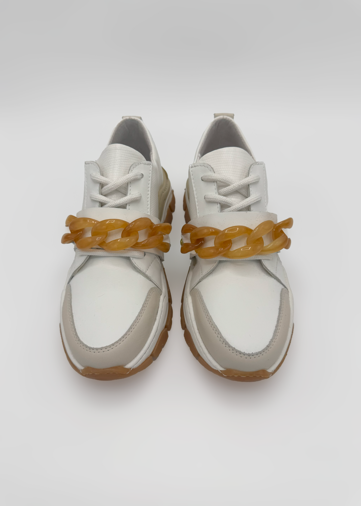 White Sneakers with Chain Detail Ruika