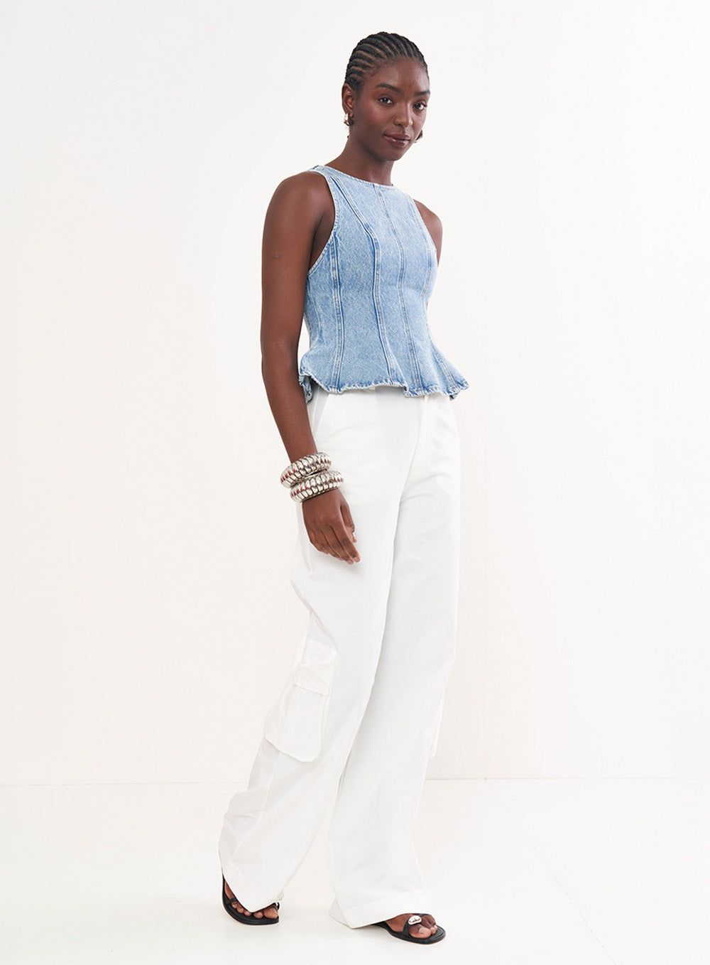 Denim Tailoring Corset Blouse Colcci