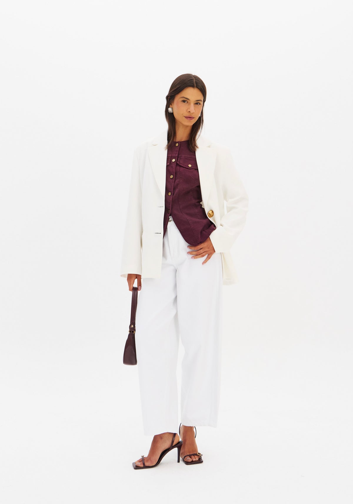 Longline Burgundy Twill Waistcoat Lança Perfume