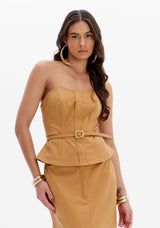 Coated Twill Cropped Top Lança Perfume