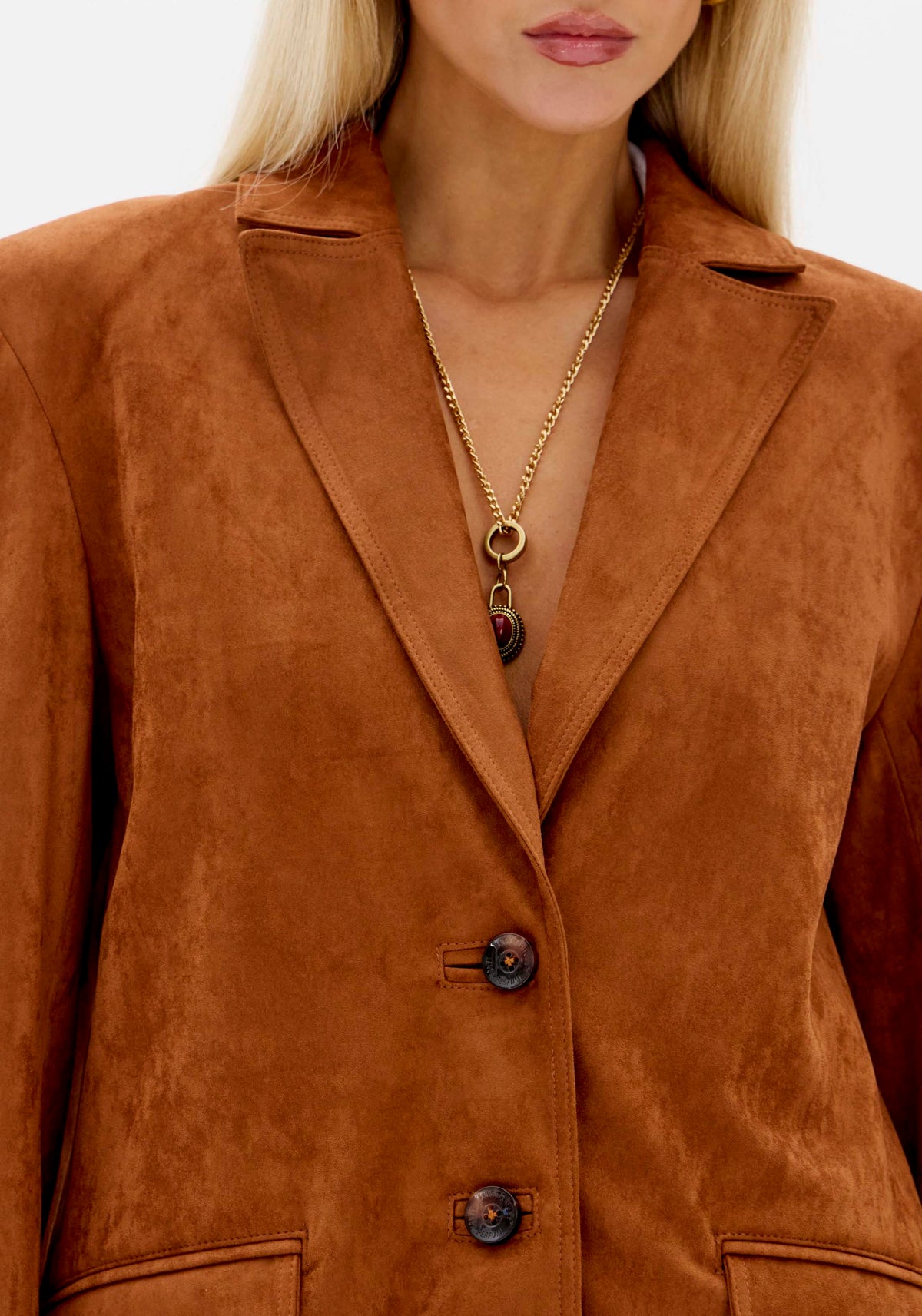 Longline Long Sleeve Blazer with Buttons Lança Perfume