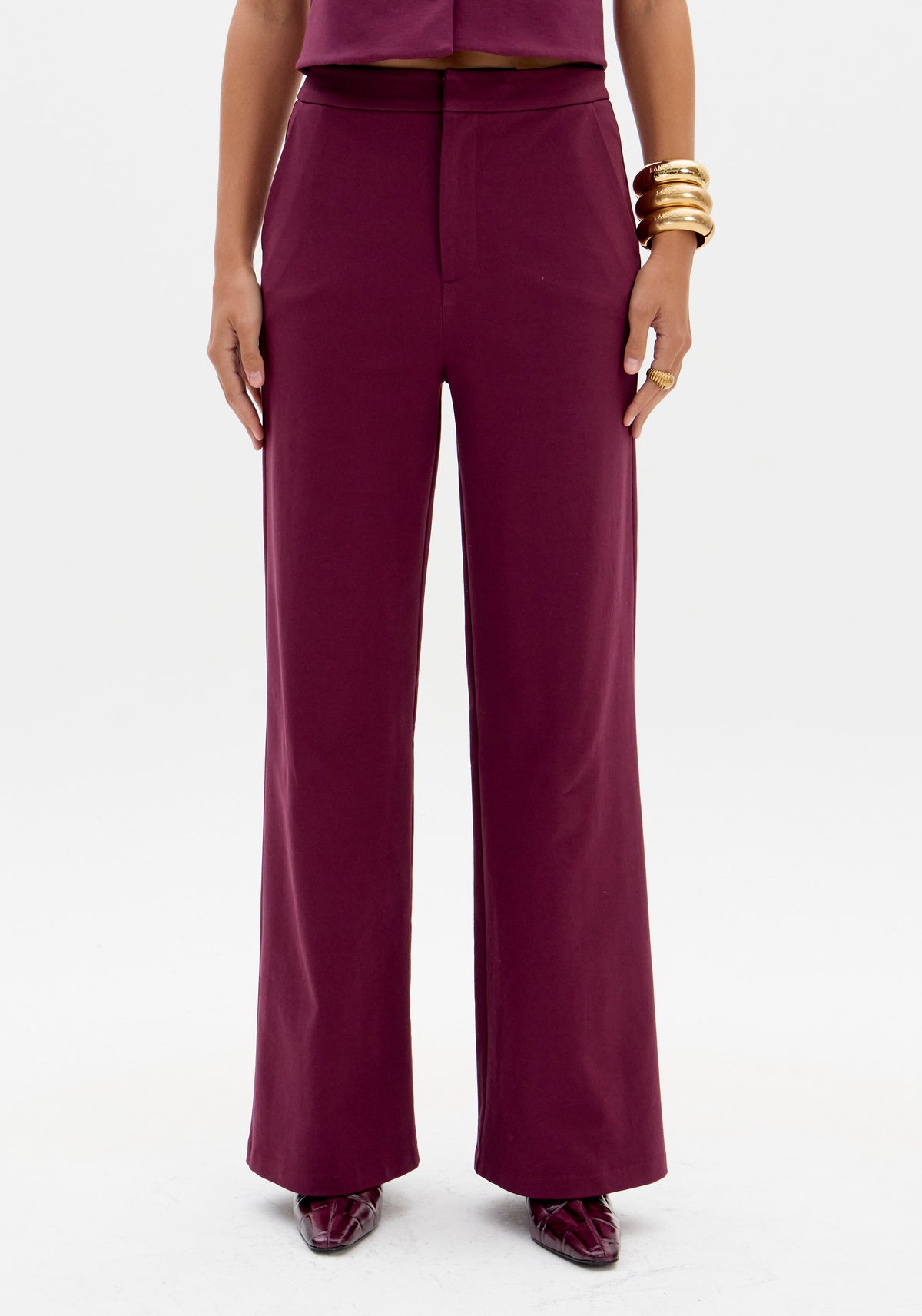 Mid-Rise Heavy Knit Wide-Leg Trousers Lança Perfume