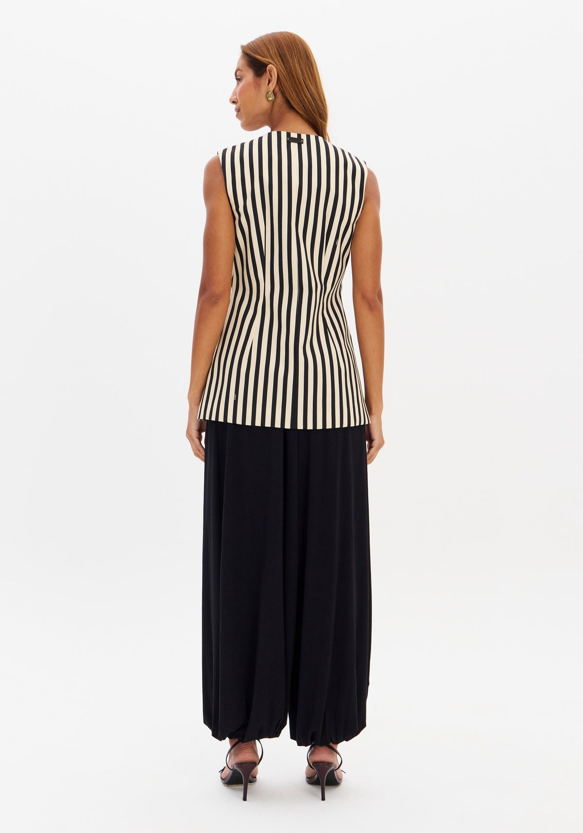 Longline Striped Tailored Waistcoat Lança Perfume