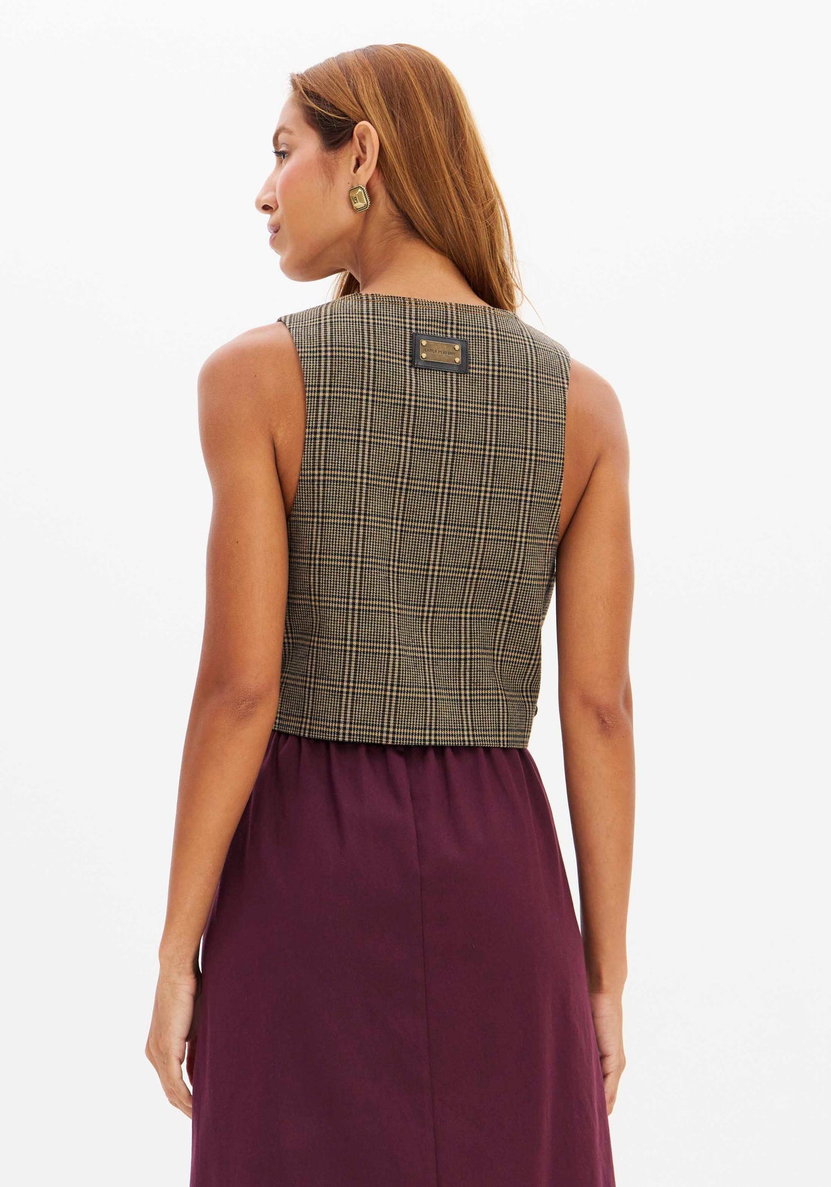Checked Double-Breasted Tailored Waistcoat Lança Perfume