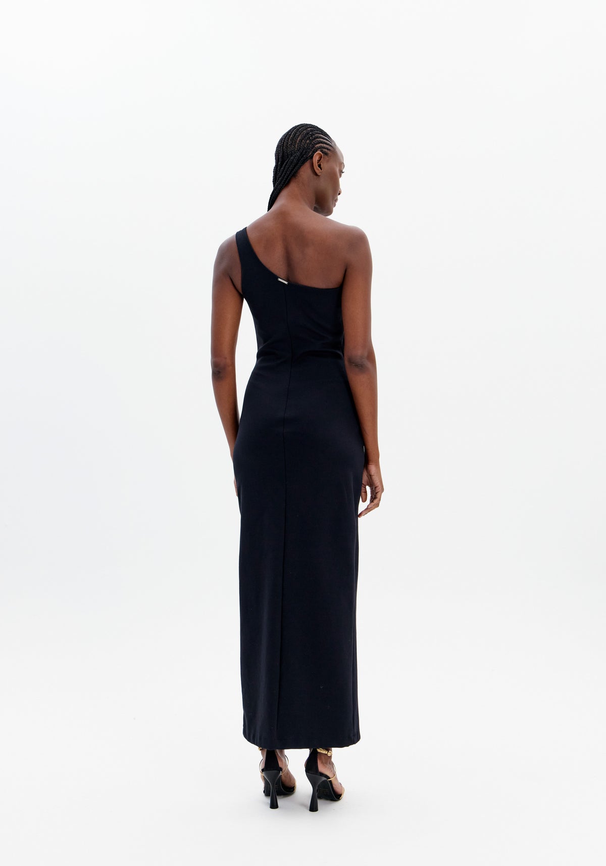 Vestido Super Midi Um Ombro com Brilho – Moderno e Sofisticado Lança Perfume
