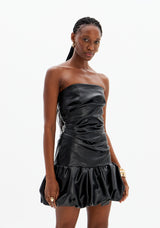 Strapless Faux Leather Mini Dress Lança Perfume