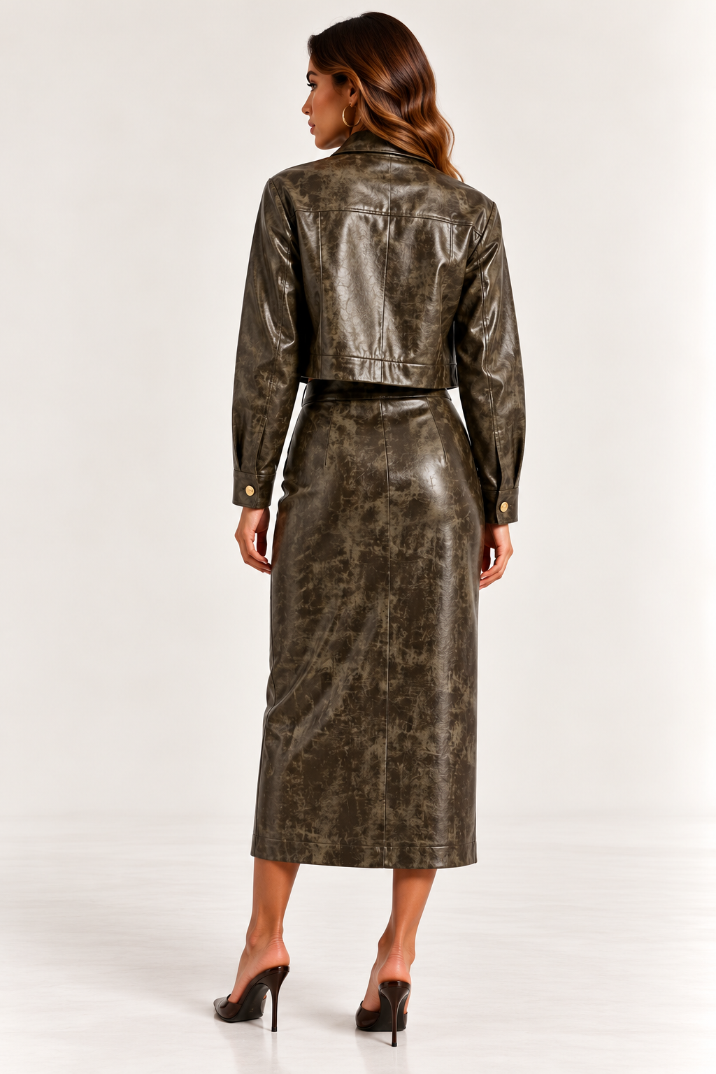 Reeve Faux-Leather Midi Skirt Sahoco