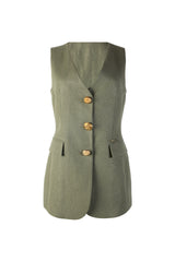 Long Linen Vest Sahoco