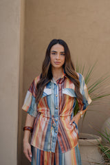 Satin Blouse with Adjustable Waistline Sahoco