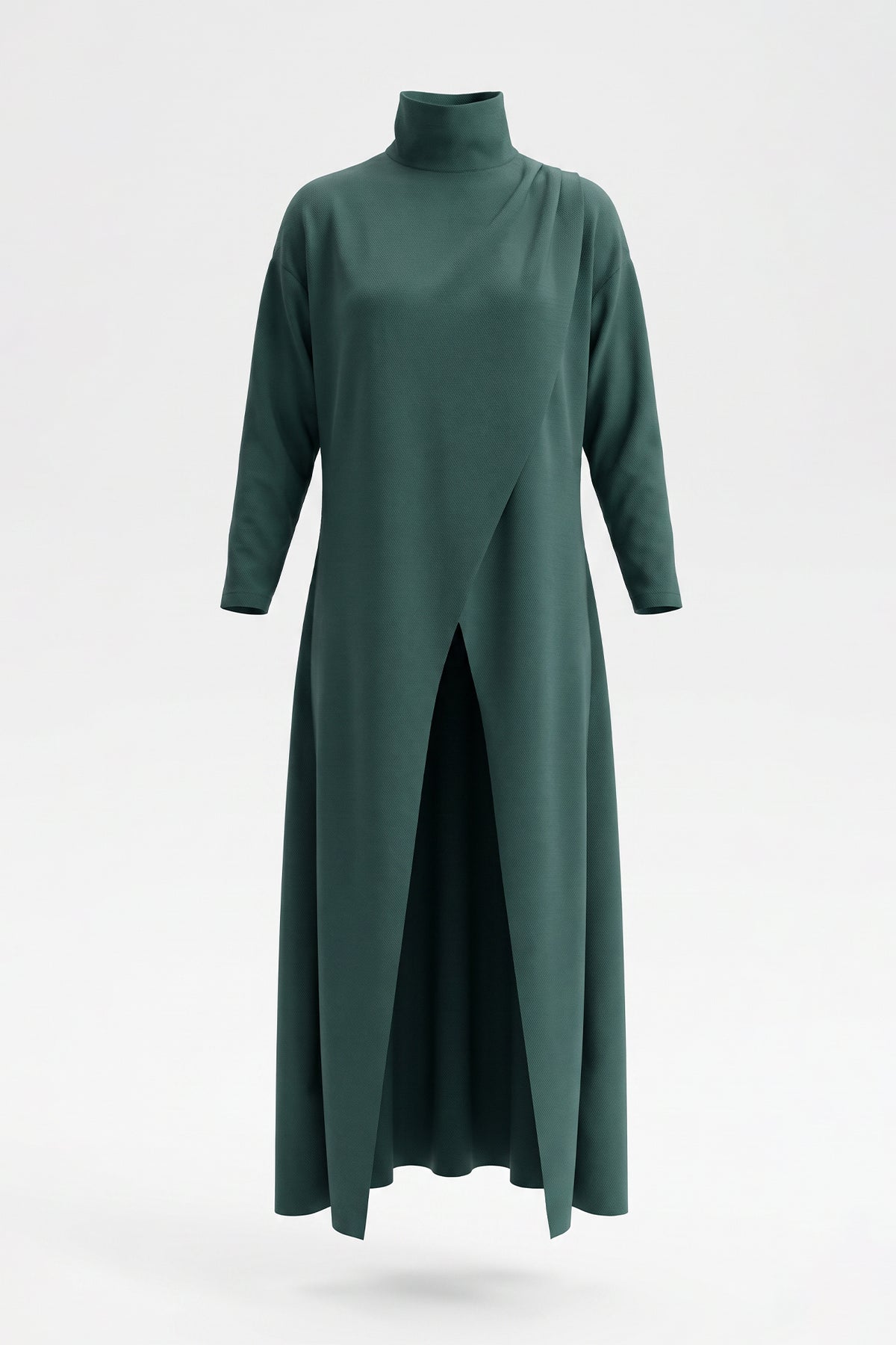 Green Aura Asymmetrical Draped Knit Tunic Sahoco