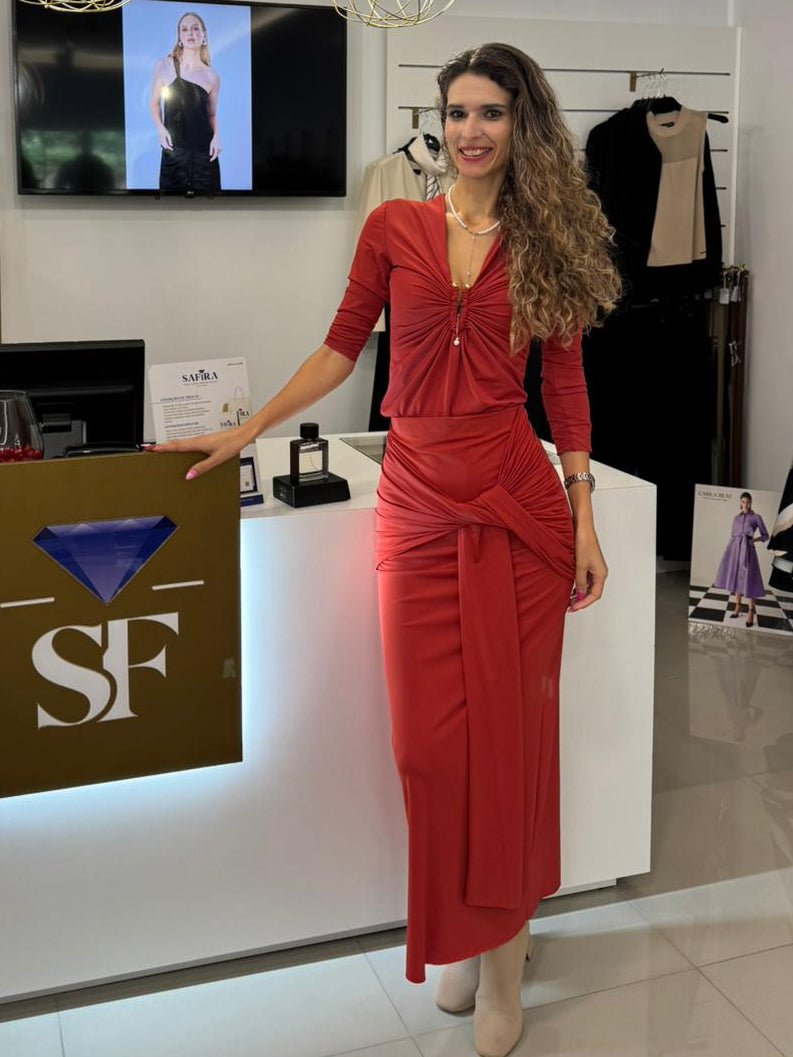 Super Midi Skirt with Tie Detail Lança Perfume