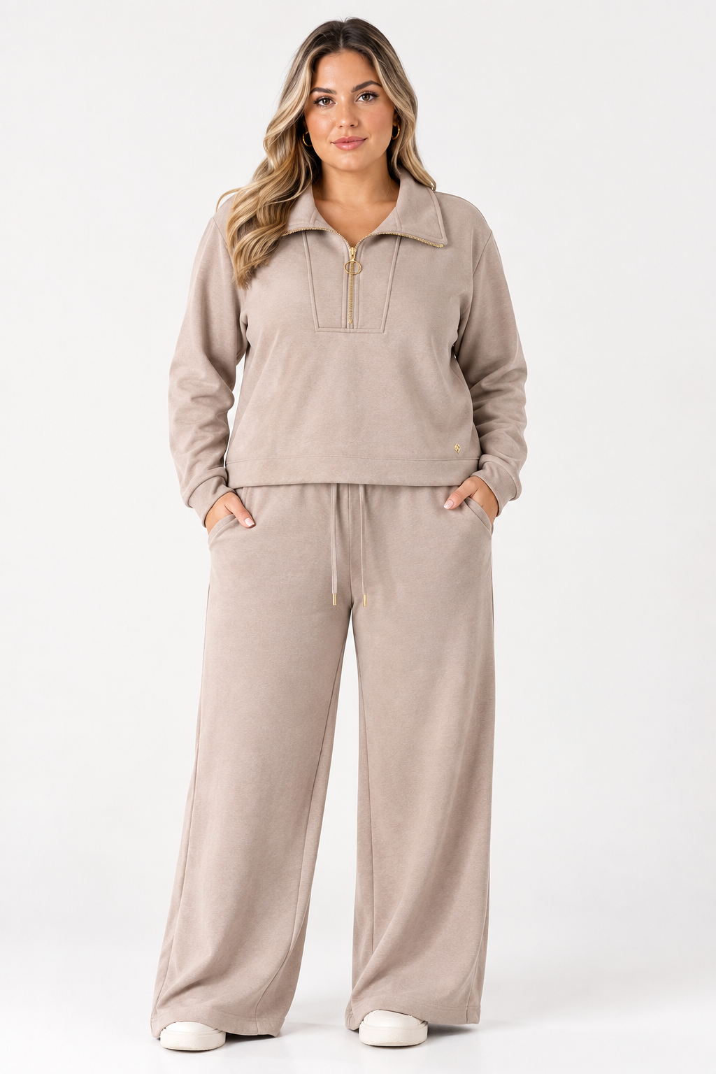Camel Wide-Leg Joggers Quattro Venti