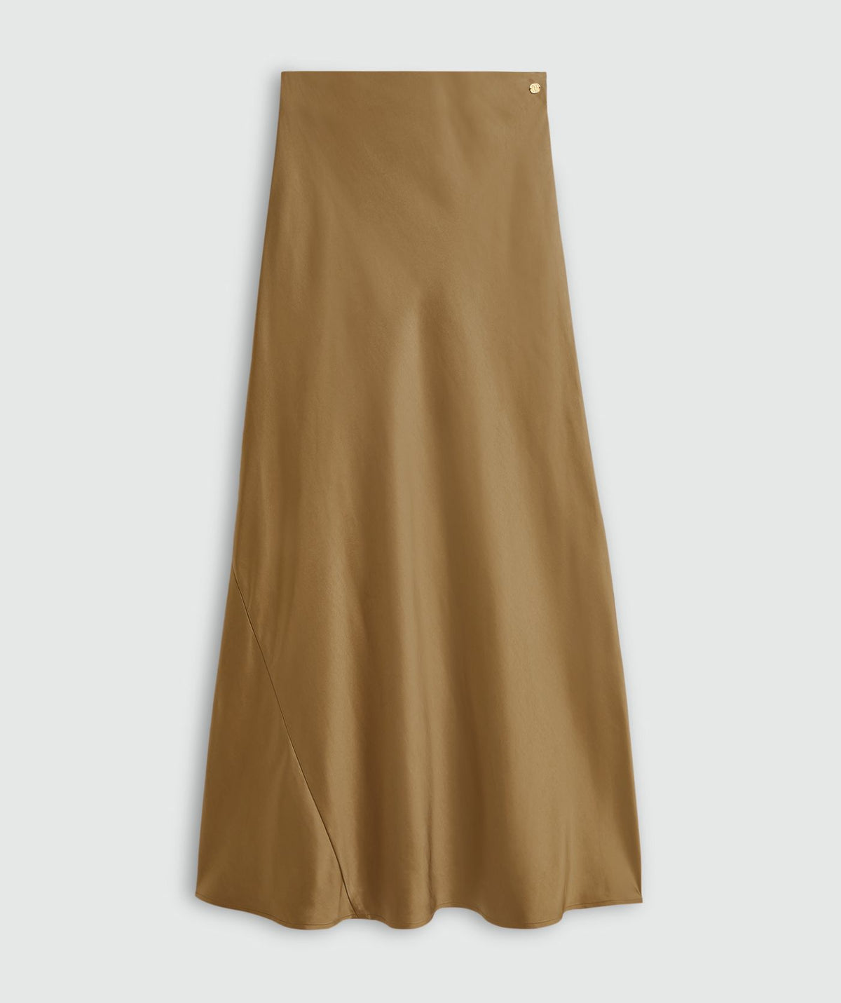 COSETTE High-Waisted Satin Look Maxi Skirt - Khaki JOSH V