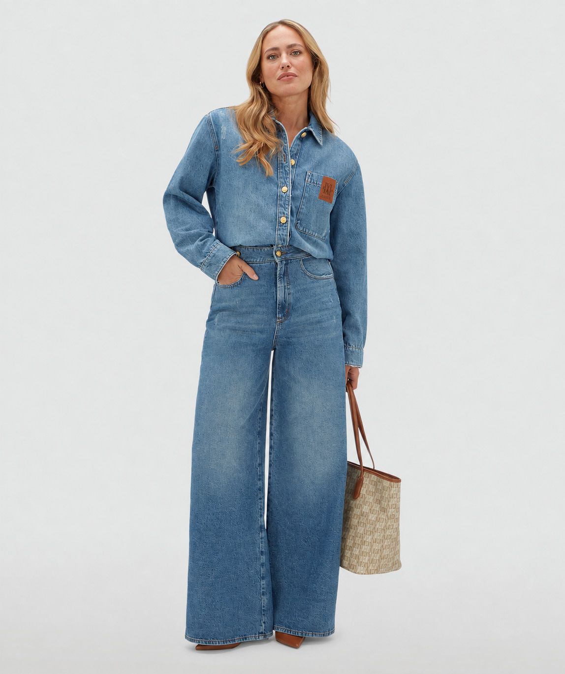 Dessie Oversized Denim Blouse - Blue Denim JOSH V