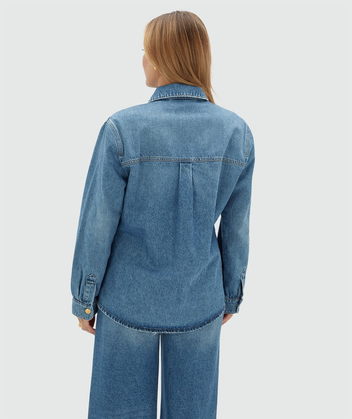 Dessie Oversized Denim Blouse - Blue Denim JOSH V