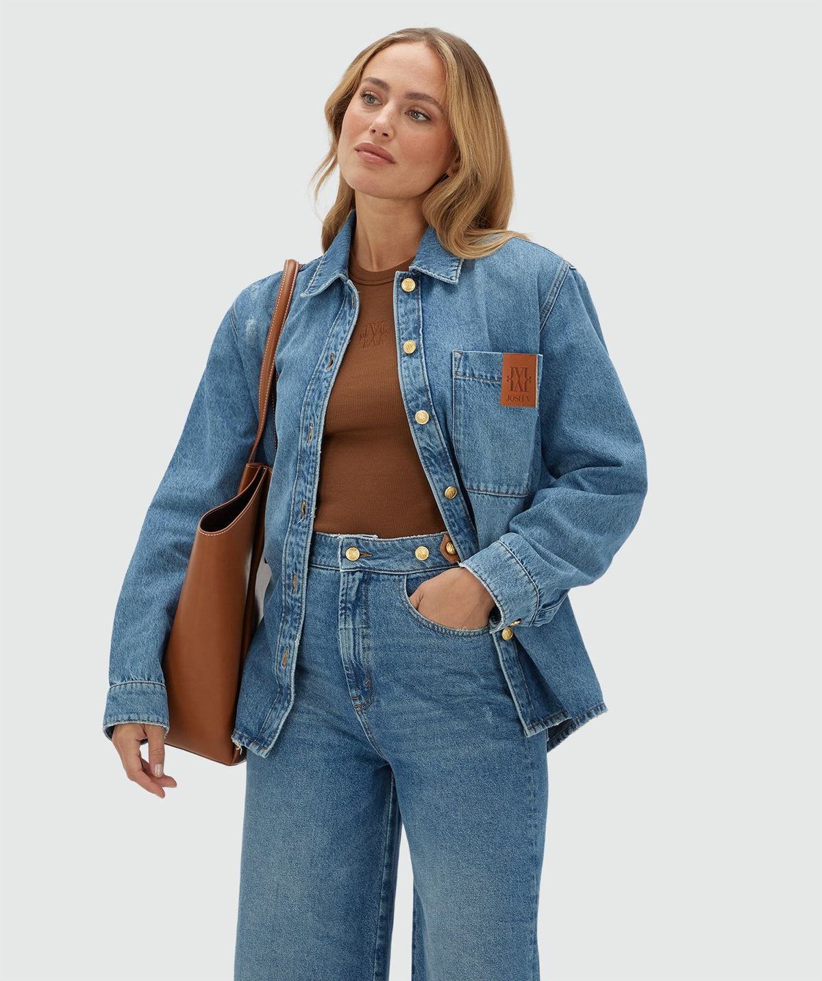 Dessie Oversized Denim Blouse - Blue Denim JOSH V