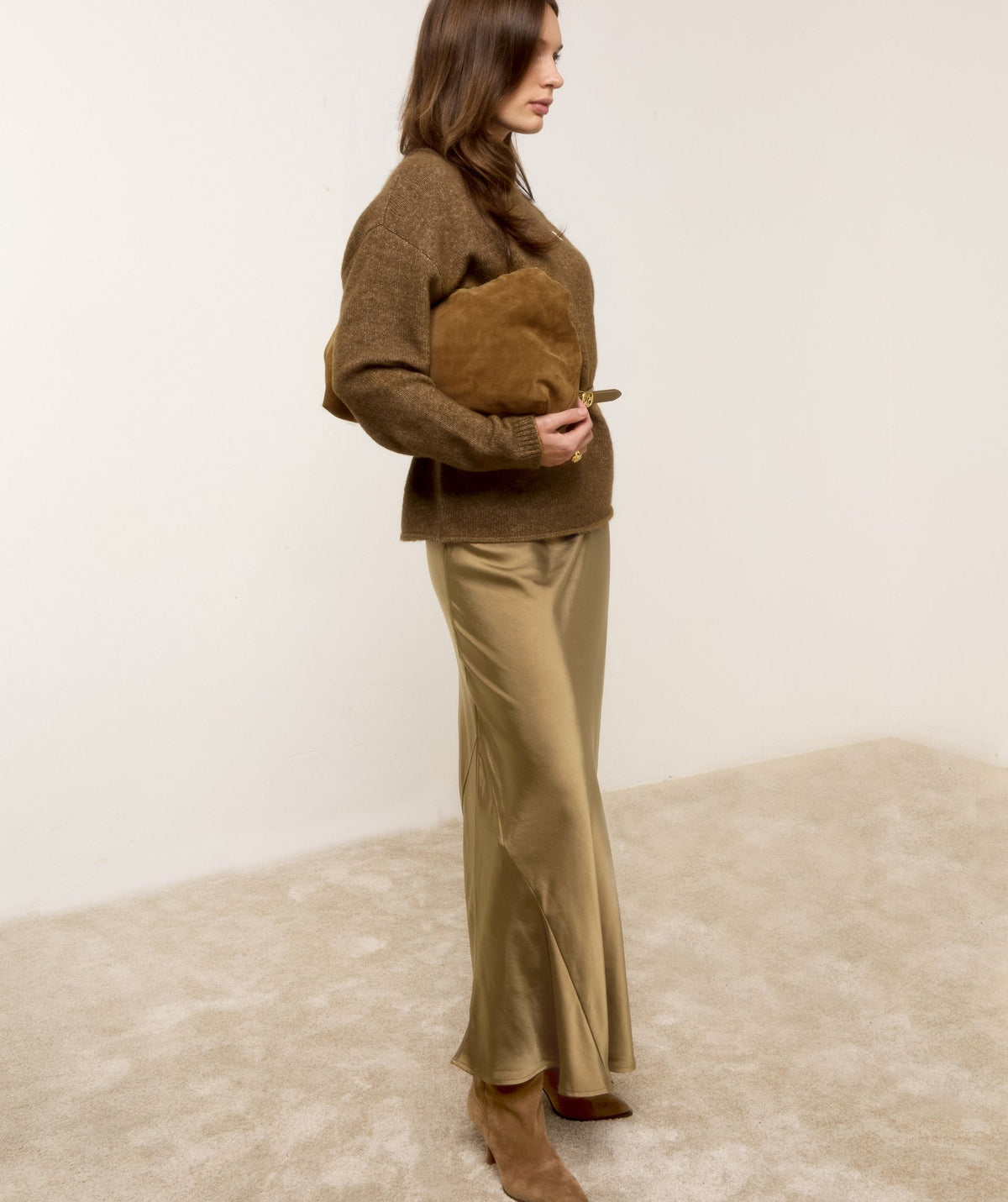 Camisola oversized ELINA com lã - cáqui JOSH V