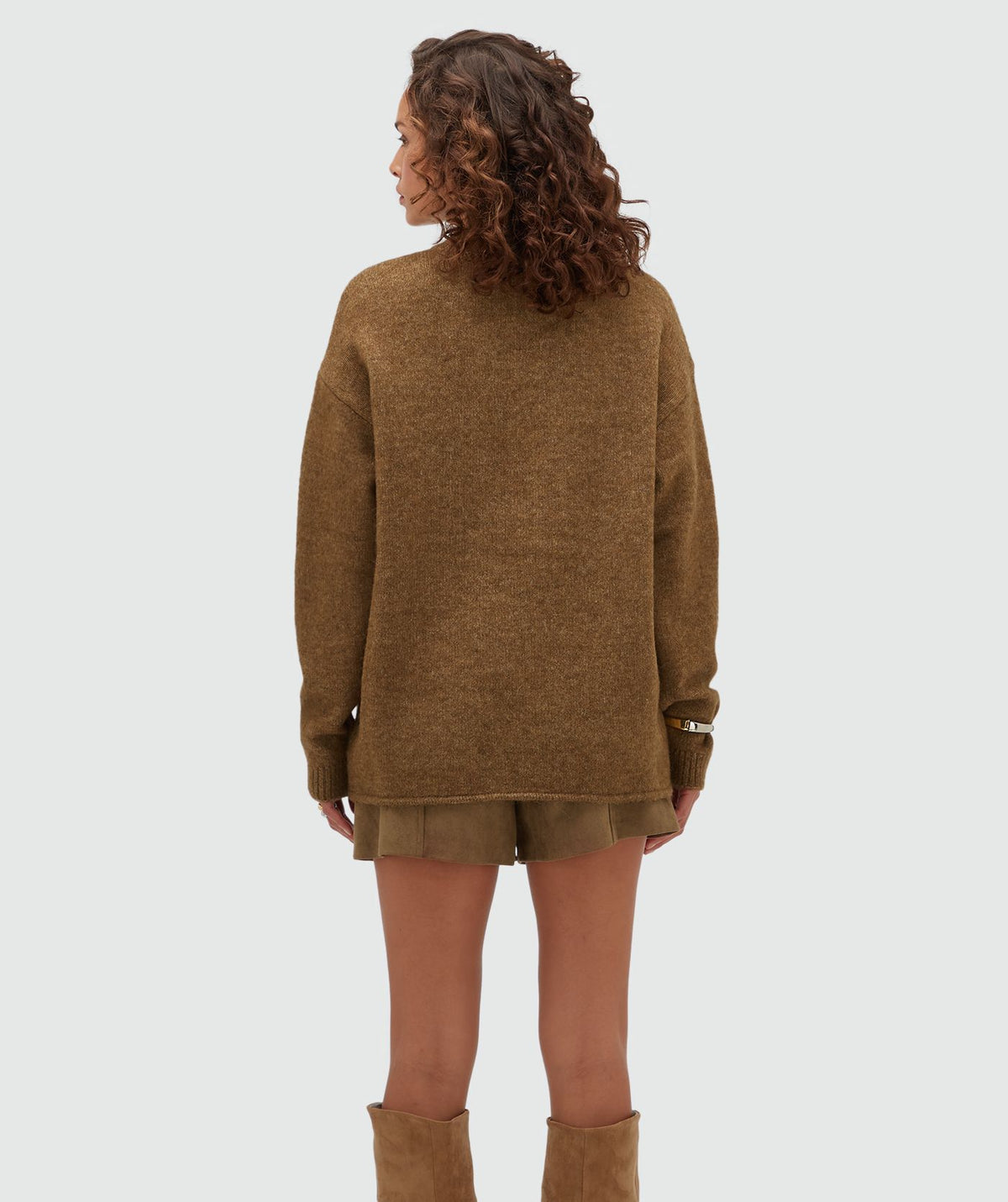 Camisola oversized ELINA com lã - cáqui JOSH V