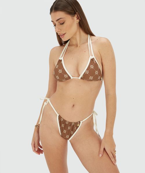 Harlow Mid-Rise Bikini Bottoms - Brown ecru JOSH V