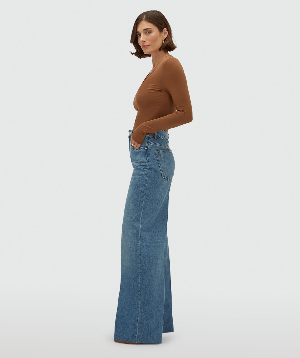 Gloria High-Waisted Wide-Leg Jeans - Blue Denim JOSH V