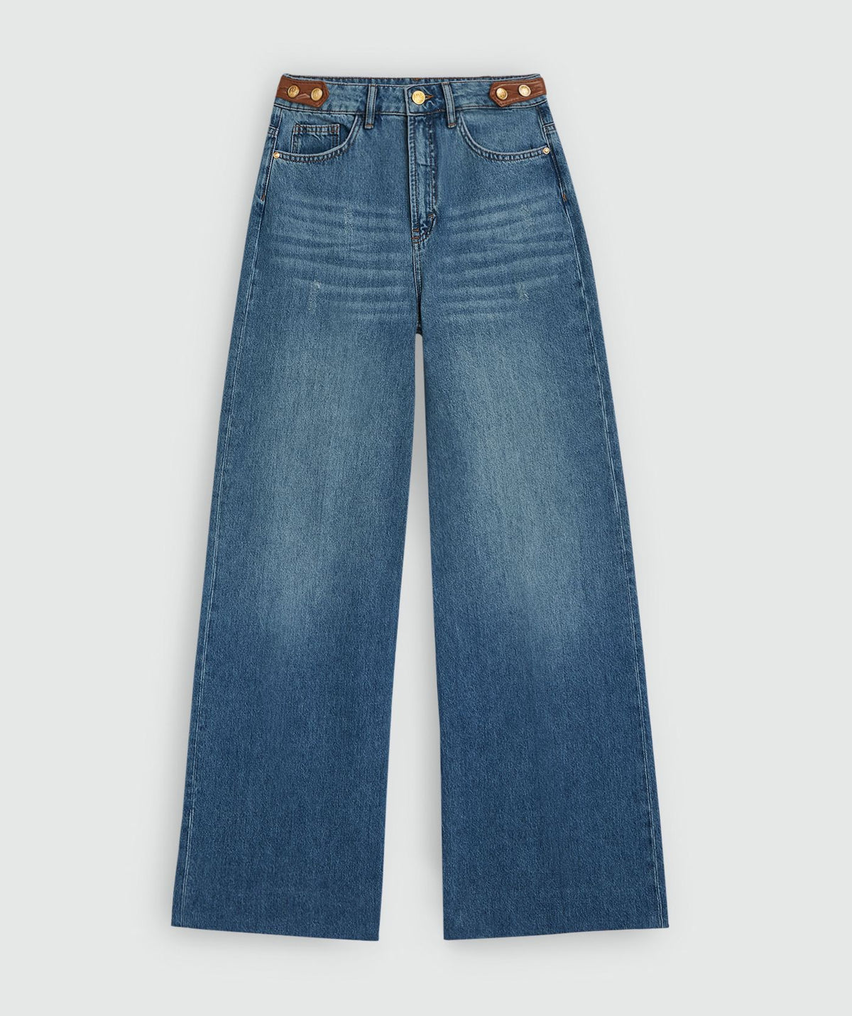 Gloria High-Waisted Wide-Leg Jeans - Blue Denim JOSH V