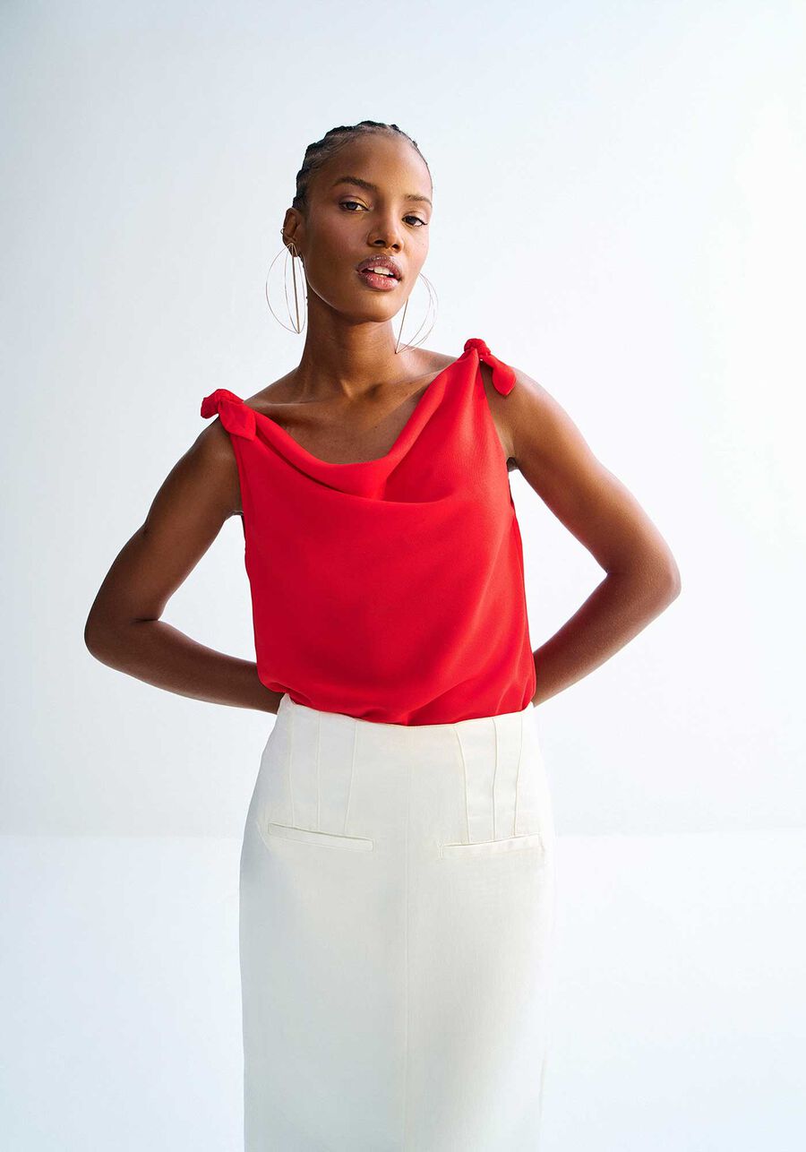 Blusa com alças ajustáveis para atar Lez a Lez