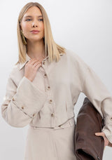 Cropped Shirt with Wide Sleeves and Buttons Lez a Lez