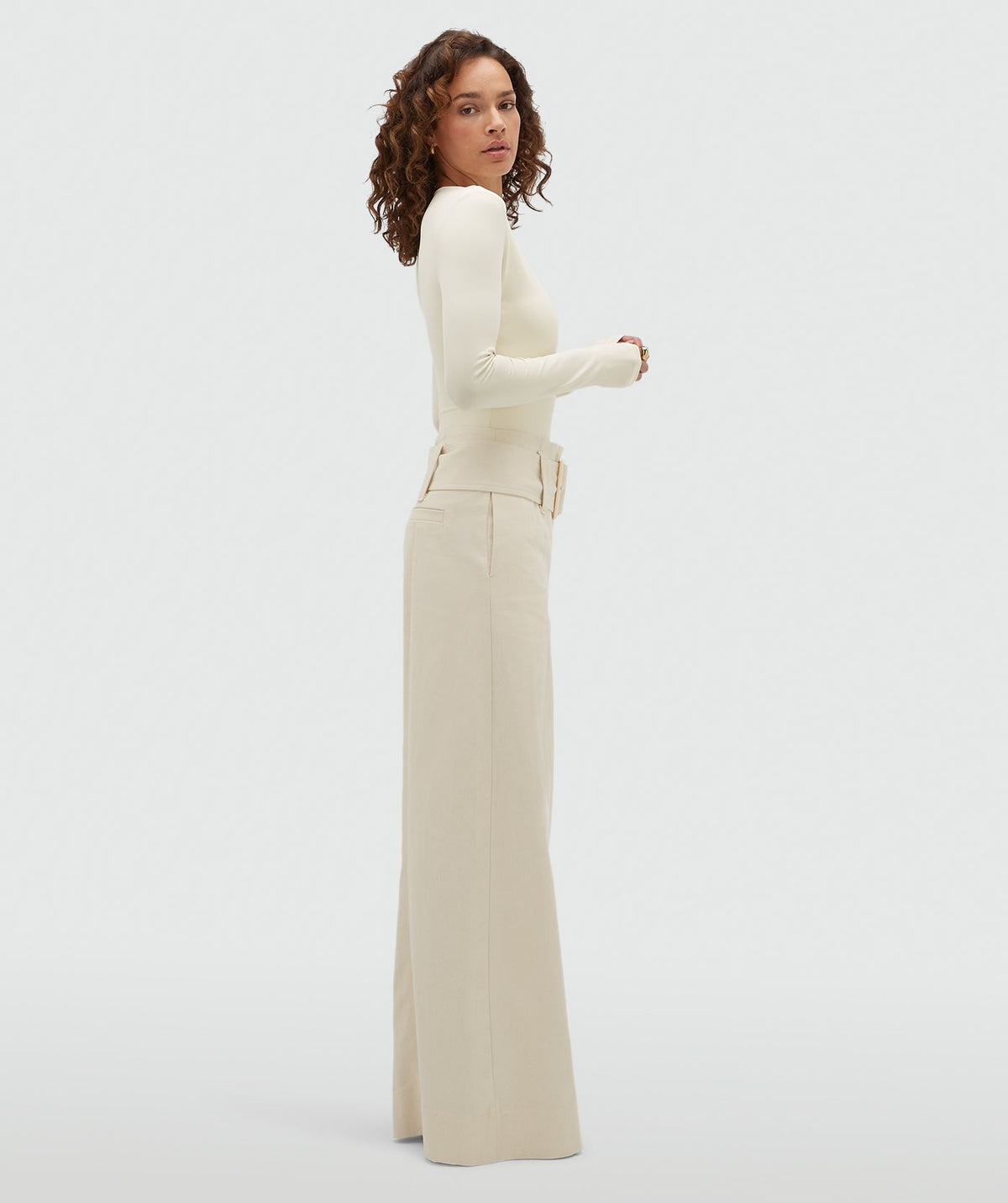 MAUREEN High-Waisted Wide-Leg Jeans - Ecru JOSH V