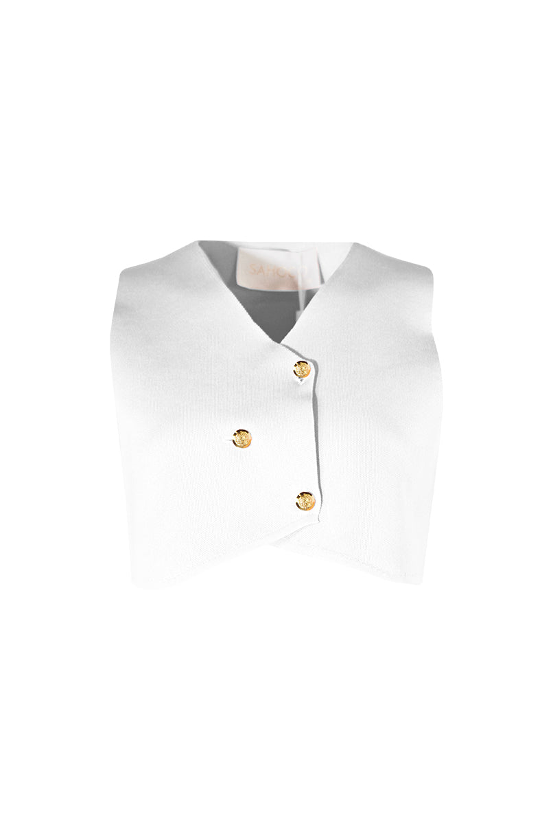 Top cropped com decote em V feito à medida Sahoco