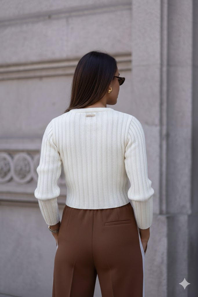 Top cropped 2 em 1 com camadas Sahoco