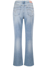 Calça de ganga regular com barra desfiada Lez a Lez