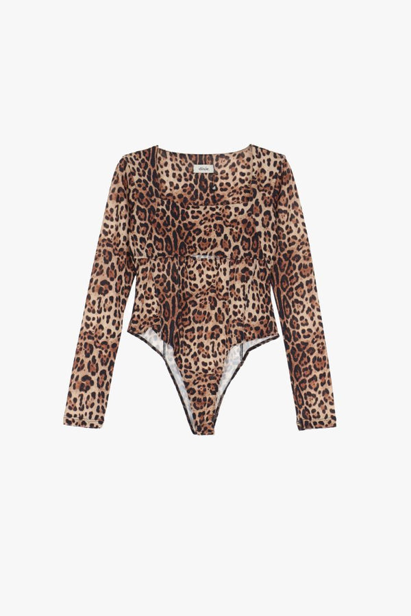 Bold Print Long-Sleeve Bodysuit Dixie