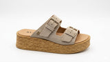 Suede Double-Buckle Platform Sandals Ruika