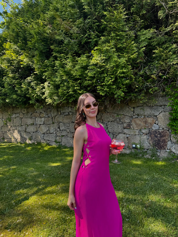 Interlaced Side-Detail Pleated Maxi Gown Carla Ruiz