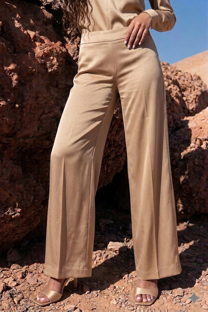 Satin Wide-Leg Trousers Arggido