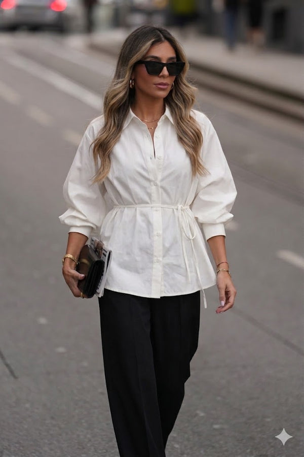 Shirt 100% Cotton with Tie Belt Sahoco