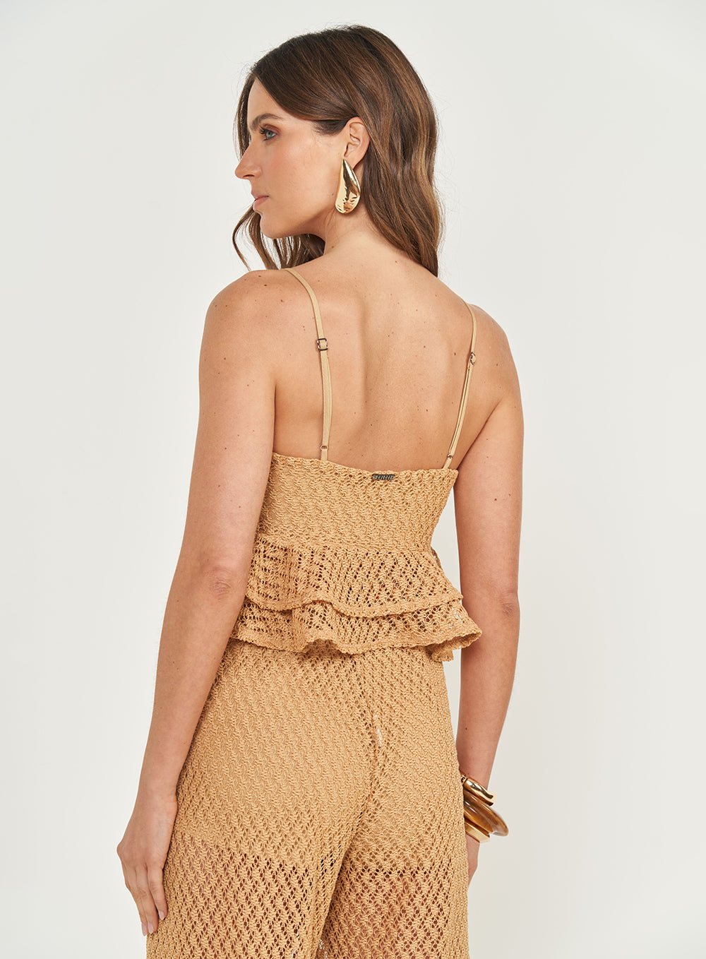 Ruffled Lace Fitted Top Colcci