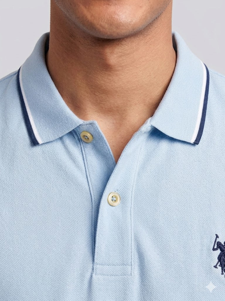 Signature Stripe Rib Tipped Trim Polo Shirt U.S. Polo Assn.