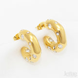 Small Hoop Earrings with Crystals  Jetlag