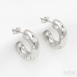 Small Hoop Earrings with Crystals  Jetlag
