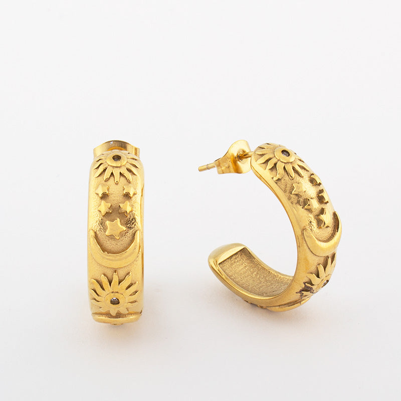 Medium Hoop Earring with Sun Details Jetlag