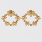 Earrings with Flowers and Crystal Flower Details Jetlag