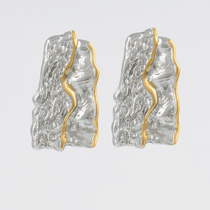 Two-Tone Square Earrings Jetlag