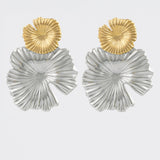 Two-Tone Layered Leaf Drop Earrings Jetlag