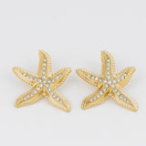 Starfish Earrings with Rhinestones Jetlag
